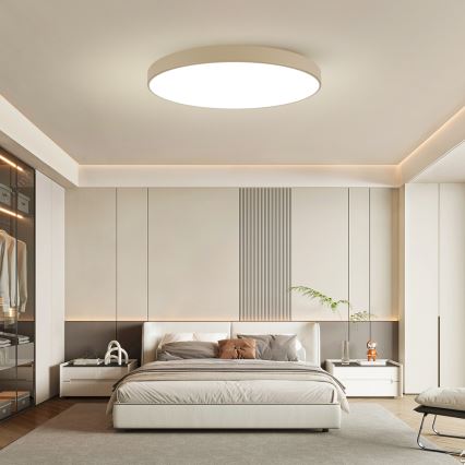 Brilagi - LED dimbare plafondlamp POOL SMART LED/128W/230V 3000-6000K 100 cm beige Wi-Fi Tuya + afstandsbediening