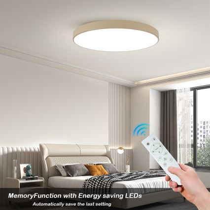 Brilagi - LED dimbare plafondlamp POOL SMART LED/128W/230V 3000-6000K 100 cm beige Wi-Fi Tuya + afstandsbediening
