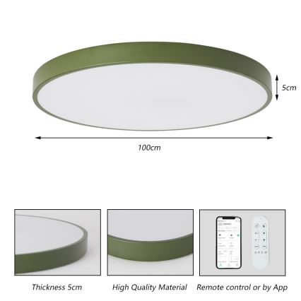 Brilagi - Dimbare LED-armatuur POOL SMART LED/128W/230V Ø 100 cm Wi‑Fi Tuya + afstandsbediening, groen
