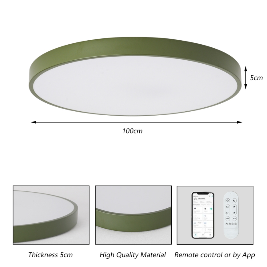 Brilagi - Dimbare LED-armatuur POOL SMART LED/128W/230V Ø 100 cm Wi‑Fi Tuya + afstandsbediening, groen