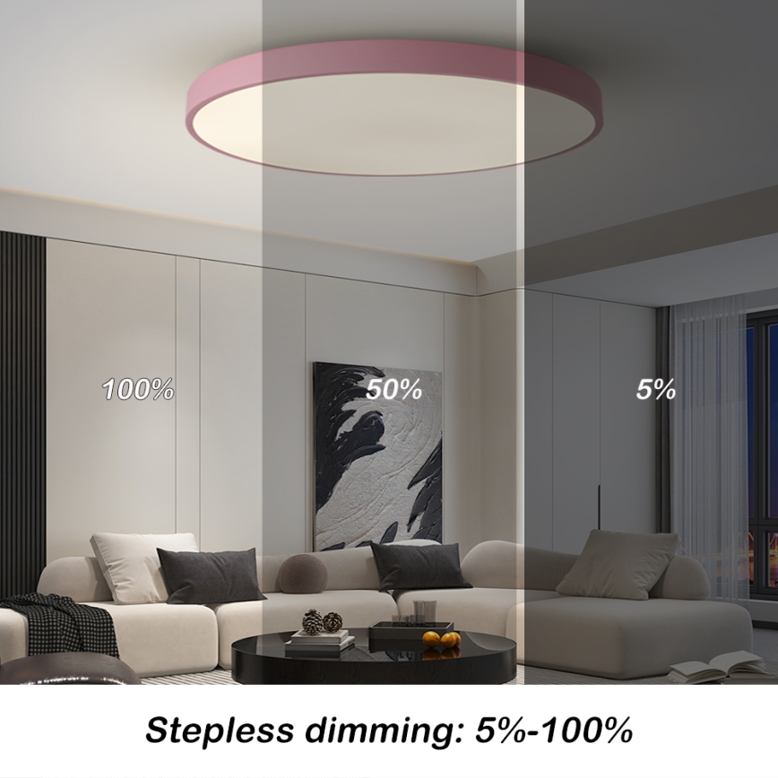 Brilagi - Dimbaar LED-armatuur POOL SMART LED/128W/230V Ø 100 cm Wi-Fi Tuya + afstandsbediening roze