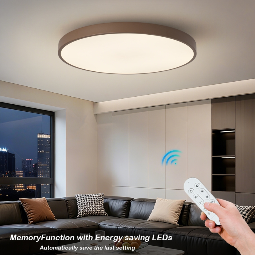 Brilagi - LED dimbaar armatuur POOL SMART LED/128W/230V Ø 100 cm Wi-Fi Tuya + afstandsbediening bruin