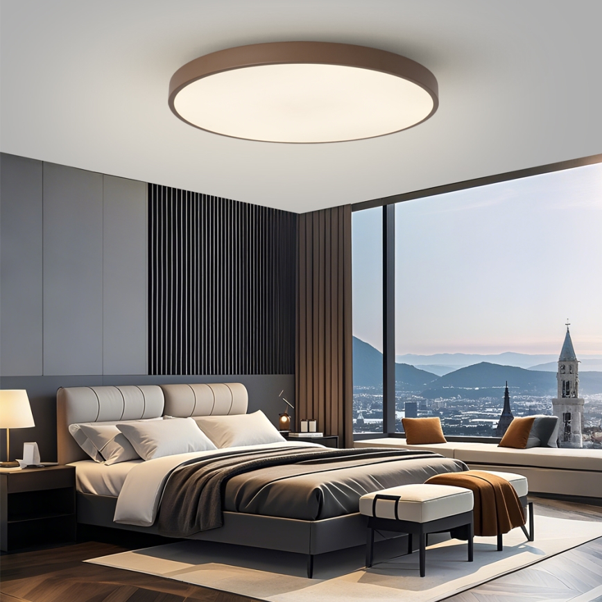 Brilagi - LED dimbaar armatuur POOL SMART LED/128W/230V Ø 100 cm Wi-Fi Tuya + afstandsbediening bruin