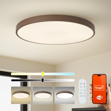 Brilagi - LED dimbaar armatuur POOL SMART LED/128W/230V Ø 100 cm Wi-Fi Tuya + afstandsbediening bruin