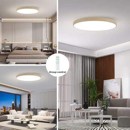 Brilagi - LED dimbare plafondlamp POOL SMART LED/180W/230V 3000-6000K 120 cm beige Wi-Fi Tuya + afstandsbediening
