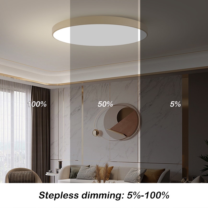 Brilagi - LED dimbare plafondlamp POOL SMART LED/180W/230V 3000-6000K 120 cm beige Wi-Fi Tuya + afstandsbediening