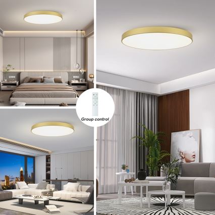 Brilagi - Dimbare LED-plafondlamp POOL SMART LED/180W/230V 3000-6000K 120 cm goud Wi-Fi Tuya + afstandsbediening