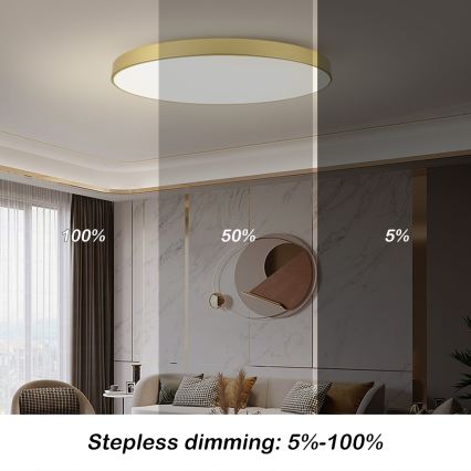 Brilagi - Dimbare LED-plafondlamp POOL SMART LED/180W/230V 3000-6000K 120 cm goud Wi-Fi Tuya + afstandsbediening