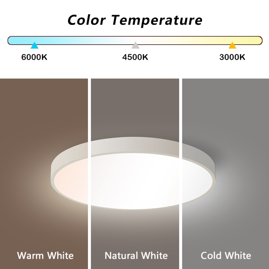 Brilagi - Dimbare LED-plafondlamp POOL SMART LED/48W/230V 40 cm 3000-6000K Wi-Fi Tuya + afstandsbediening wit