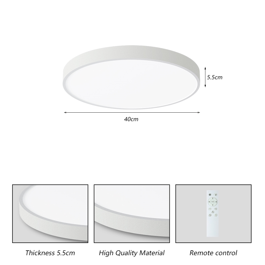 Brilagi - Dimbare LED-plafondlamp POOL SMART LED/48W/230V 40 cm 3000-6000K Wi-Fi Tuya + afstandsbediening wit