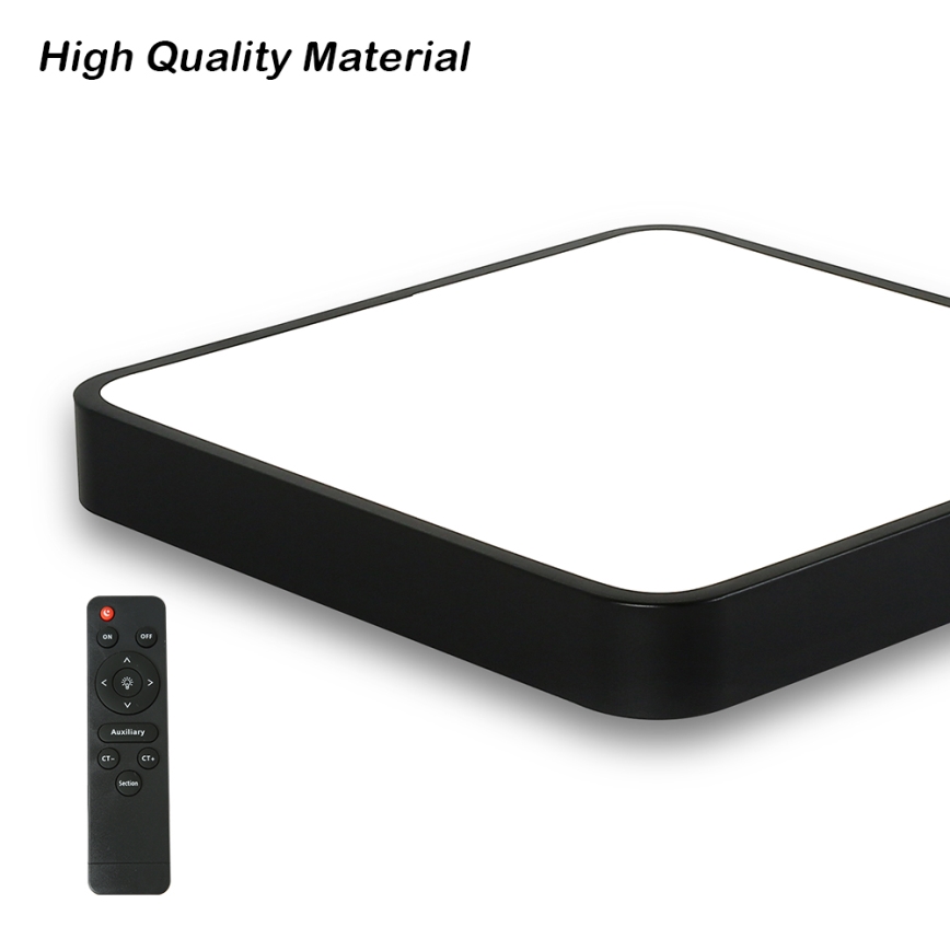 Brilagi - LED dimbare plafondlamp POOL SQUARE LED/36W/230V 3000-6000K 40x40 cm zwart + afstandsbediening