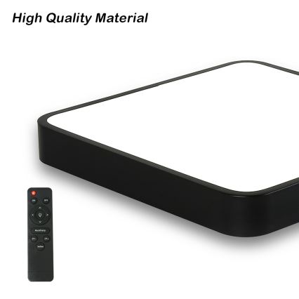 Brilagi - LED dimbare plafondlamp POOL SQUARE LED/48W/230V 3000-6000K 50x50 cm zwart + afstandsbediening
