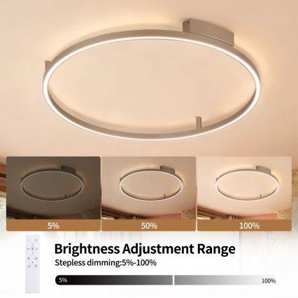 Brilagi - LED dimbare plafondlamp PORTOFINO LED/60W/230V 3000-6000K Ø 80 cm beige + afstandsbediening