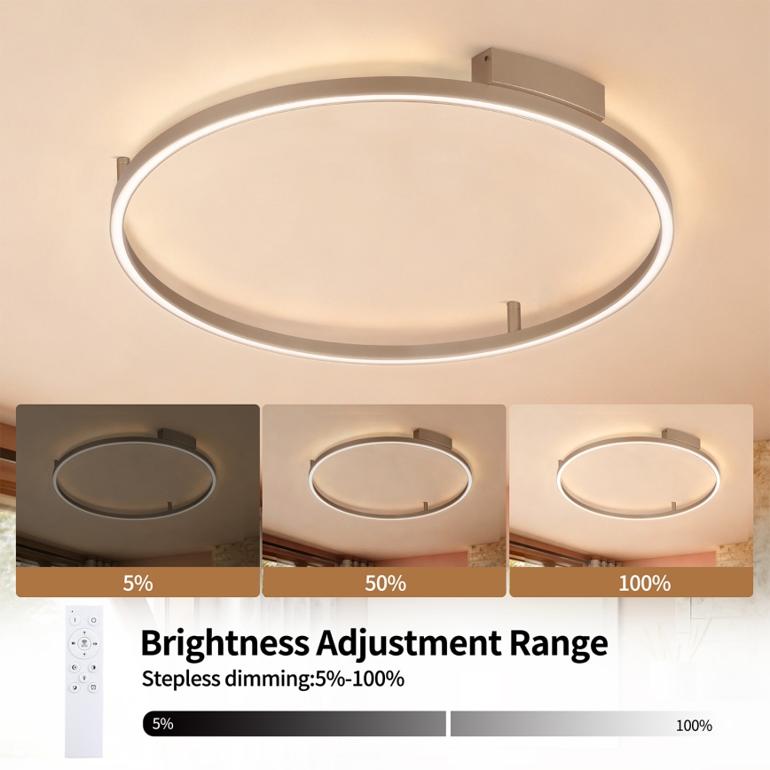 Brilagi - LED dimbare plafondlamp PORTOFINO LED/60W/230V 3000-6000K Ø 80 cm beige + afstandsbediening