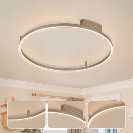 Brilagi - LED dimbare plafondlamp PORTOFINO LED/60W/230V 3000-6000K Ø 80 cm beige + afstandsbediening