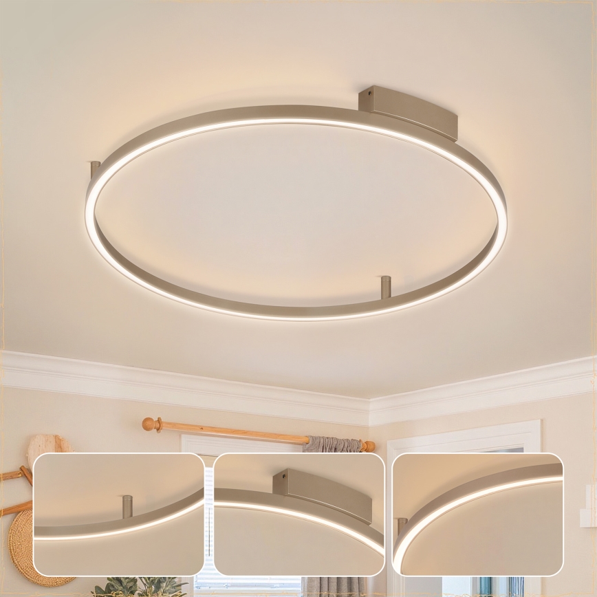 Brilagi - LED dimbare plafondlamp PORTOFINO LED/60W/230V 3000-6000K Ø 80 cm beige + afstandsbediening