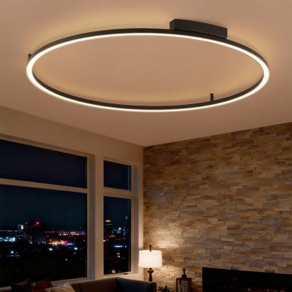 Brilagi - LED dimbare plafondlamp PORTOFINO LED/85W/230V 3000-6000K Ø 120 cm zwart + afstandsbediening