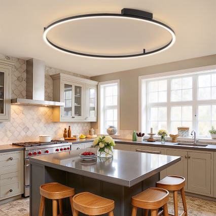 Brilagi - LED dimbare plafondlamp PORTOFINO LED/85W/230V 3000-6000K Ø 120 cm zwart + afstandsbediening