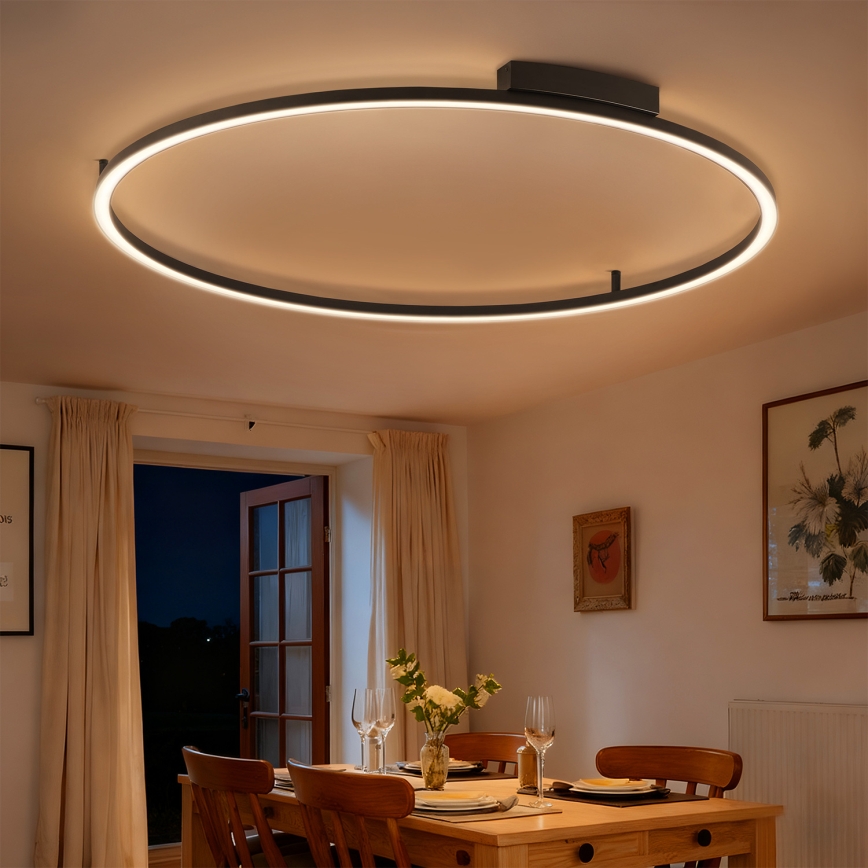 Brilagi - LED dimbare plafondlamp PORTOFINO LED/85W/230V 3000-6000K Ø 120 cm zwart + afstandsbediening