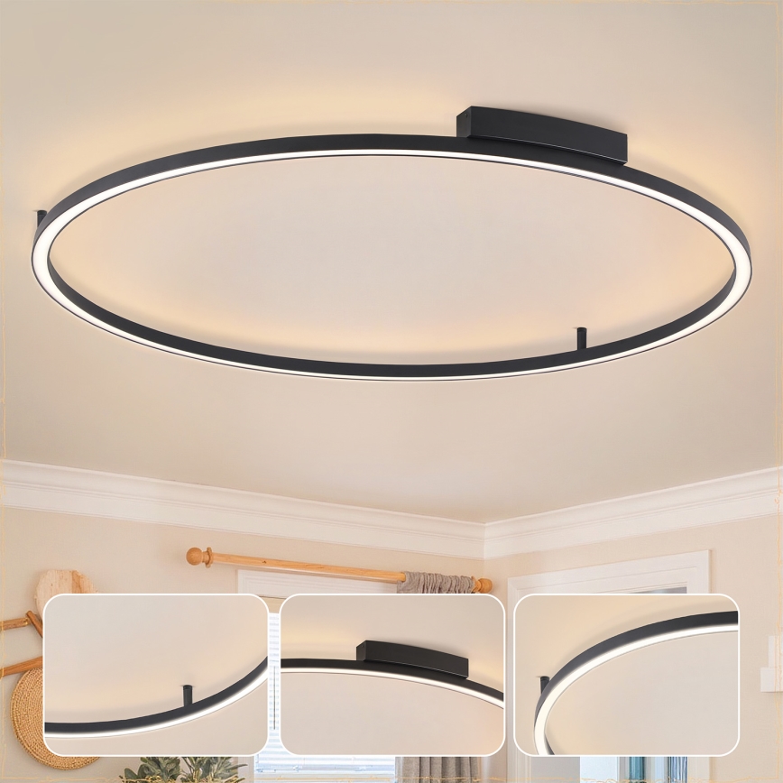Brilagi - LED dimbare plafondlamp PORTOFINO LED/85W/230V 3000-6000K Ø 120 cm zwart + afstandsbediening