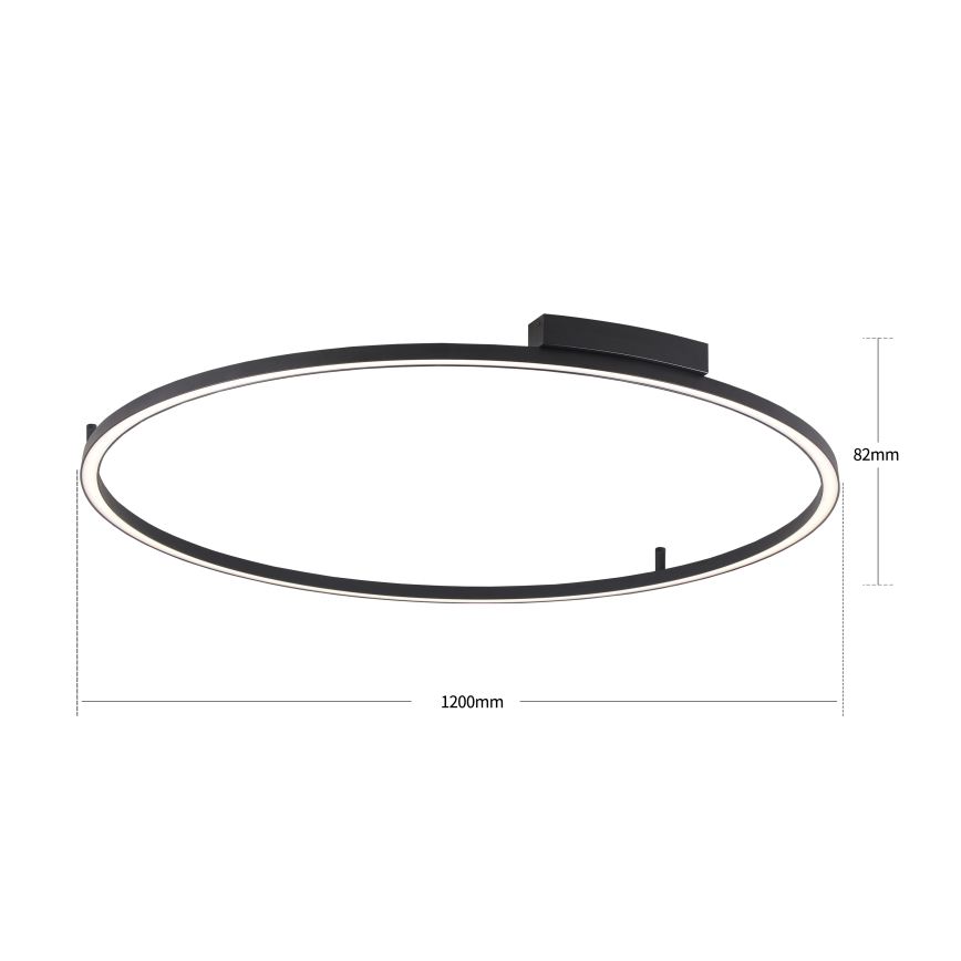 Brilagi - LED dimbare plafondlamp PORTOFINO LED/85W/230V 3000-6000K Ø 120 cm zwart + afstandsbediening
