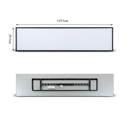 Brilagi - Dimbare LED-plafondlamp SLIMFRAME LED/58W/230V 120x30 cm 3000-6000K zwart + afstandsbediening