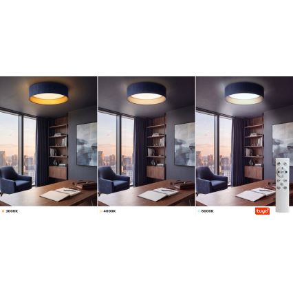 Brilagi - LED-dimbare plafondlamp VELVET SMARTIX STARS LED/36W/230V 3000-6000K Ø55 cm blauw/goud Wi-Fi Tuya Beacon + afstandsbediening