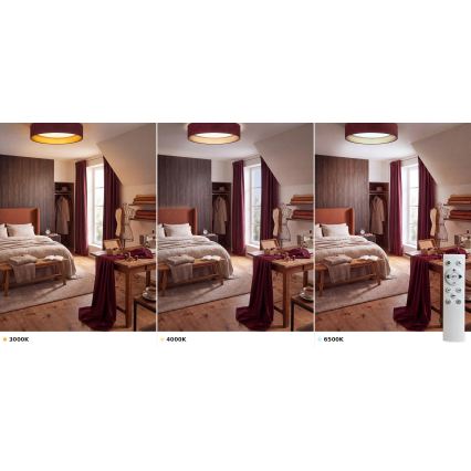 Brilagi - Dimbare LED-plafondlamp VELVET SMART VARI LED/24W/230V 3000-6500K Ø 45 cm bordeaux/goud + afstandsbediening