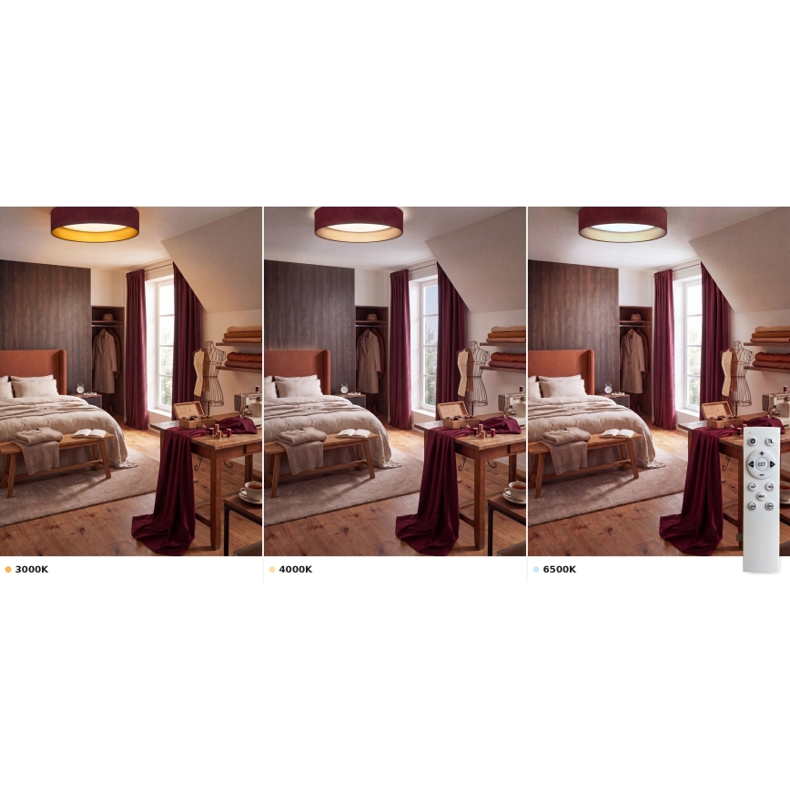 Brilagi - Dimbare LED-plafondlamp VELVET SMART VARI LED/24W/230V 3000-6500K Ø 45 cm bordeaux/goud + afstandsbediening