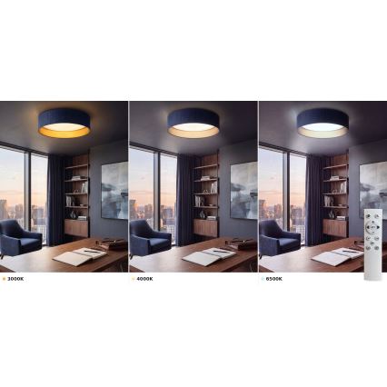 Brilagi - Dimbare LED-plafondlamp VELVET SMART VARI LED/24W/230V 3000-6500K Ø 45 cm blauw/goud + afstandsbediening