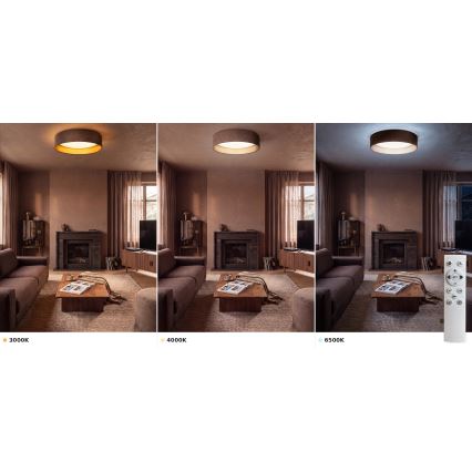 Brilagi - Dimbare LED-plafondlamp VELVET SMART VARI LED/24W/230V 3000-6500K Ø 45 cm bruin/goud + afstandsbediening