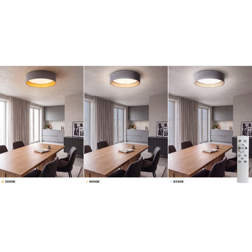 Brilagi - LED dimbare plafondlamp VELVET SMART VARI LED/36W/230V 3000-6500K diameter 55 cm grijs/goud + afstandsbediening
