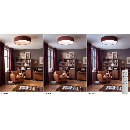 Brilagi - Dimbare LED-plafondlamp VELVET SMART VARI LED/36W/230V 3000-6500K Ø 55 cm wijnrood + afstandsbediening
