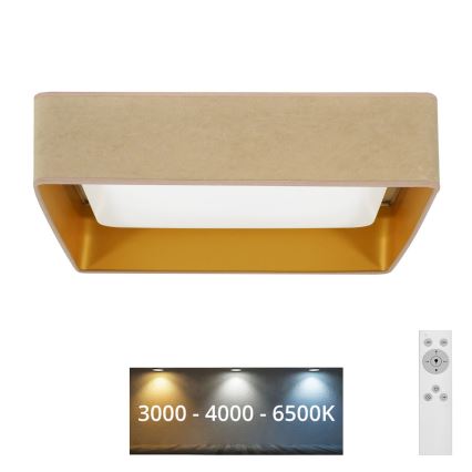 Brilagi - LED-dimbare plafondlamp VELVET SQUARE LED/24W/230V 43x43 cm 3000/4000/6500K + afstandsbediening beige