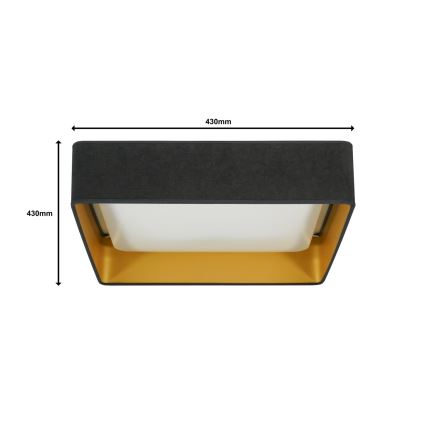 Brilagi - LED dimbare plafondlamp VELVET SQUARE LED/24W/230V 43x43 cm 3000/4000/6500K + afstandsbediening grijs