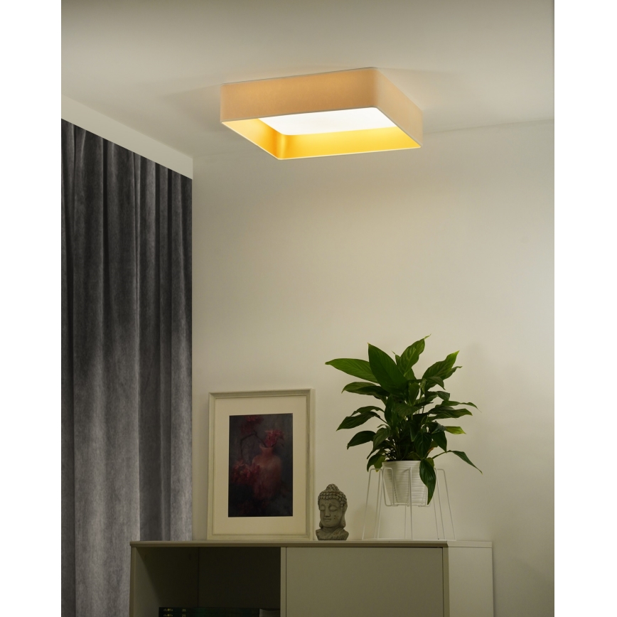 Brilagi - LED dimbare plafondlamp VELVET SQUARE SMART LED/36W/230V 60x60 cm 2700-6500K Wi-Fi Tuya + afstandsbediening crème