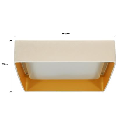 Brilagi - LED dimbare plafondlamp VELVET SQUARE SMART LED/36W/230V 60x60 cm 2700-6500K Wi-Fi Tuya + afstandsbediening crème