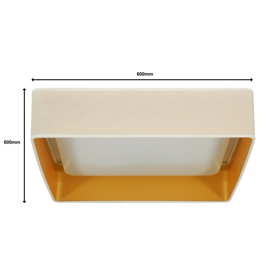 Brilagi - LED dimbare plafondlamp VELVET SQUARE SMART LED/36W/230V 60x60 cm 2700-6500K Wi-Fi Tuya + afstandsbediening crème
