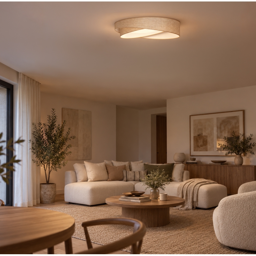 BRILAGI - LED dimbare plafondlamp VELVET TWIST LED/36W/230V 3000-6000K Ø 65 cm Wi-Fi Tuya Beacon beige + afstandsbediening