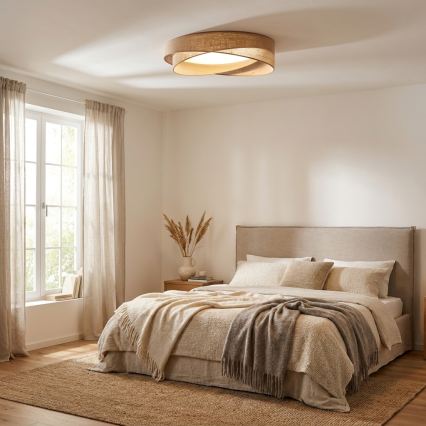 BRILAGI - LED dimbare plafondlamp VELVET TWIST LED/36W/230V 3000-6000K Ø 65 cm Wi-Fi Tuya Beacon beige + met afstandsbediening