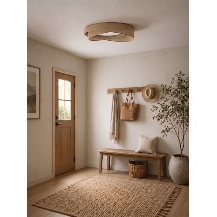 BRILAGI - LED dimbare plafondlamp VELVET TWIST LED/36W/230V 3000-6000K Ø 65 cm Wi-Fi Tuya Beacon beige + met afstandsbediening