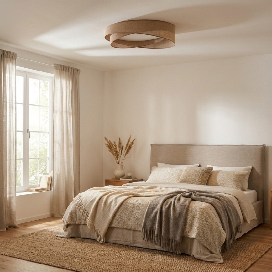 BRILAGI - LED dimbare plafondlamp VELVET TWIST LED/36W/230V 3000-6000K Ø 65 cm Wi-Fi Tuya Beacon beige + met afstandsbediening