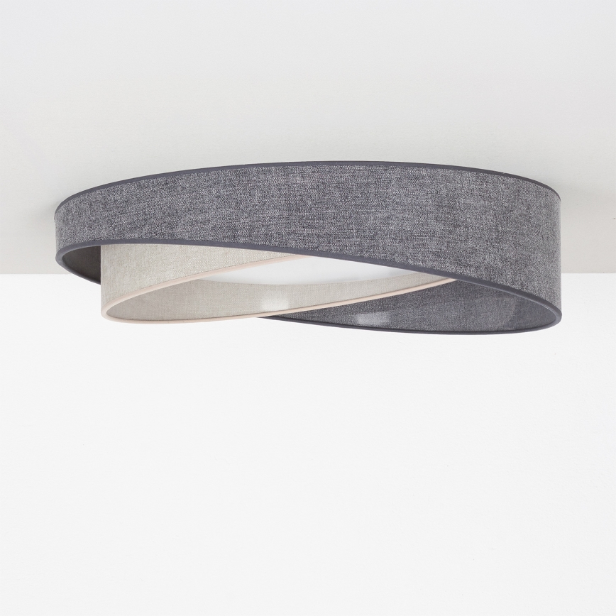 BRILAGI - LED-dimbare plafondlamp VELVET TWIST LED/36W/230V 3000-6000K Ø 65 cm Wi-Fi Tuya Beacon grijs/crème + afstandsbediening