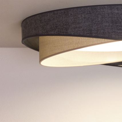 BRILAGI - LED-dimbare plafondlamp VELVET TWIST LED/36W/230V 3000-6000K Ø 65 cm Wi-Fi Tuya Beacon grijs/crème + afstandsbediening