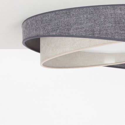 BRILAGI - LED-dimbare plafondlamp VELVET TWIST LED/36W/230V 3000-6000K Ø 65 cm Wi-Fi Tuya Beacon grijs/crème + afstandsbediening
