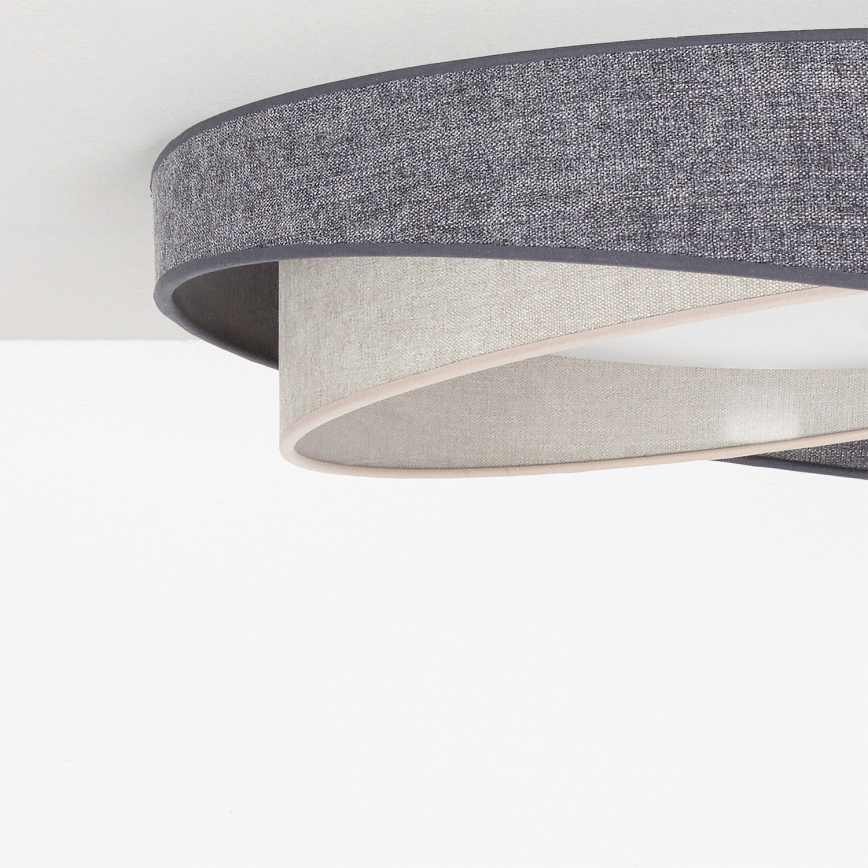 BRILAGI - LED-dimbare plafondlamp VELVET TWIST LED/36W/230V 3000-6000K Ø 65 cm Wi-Fi Tuya Beacon grijs/crème + afstandsbediening