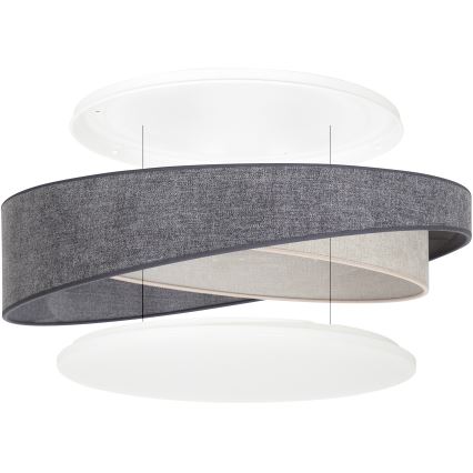 BRILAGI - LED-dimbare plafondlamp VELVET TWIST LED/36W/230V 3000-6000K Ø 65 cm Wi-Fi Tuya Beacon grijs/crème + afstandsbediening