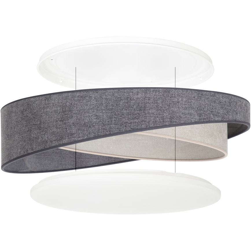 BRILAGI - LED-dimbare plafondlamp VELVET TWIST LED/36W/230V 3000-6000K Ø 65 cm Wi-Fi Tuya Beacon grijs/crème + afstandsbediening