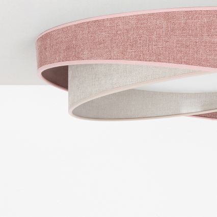 BRILAGI - Dimbare LED-plafondlamp VELVET TWIST LED/36W/230V 3000-6000K Ø 65 cm Wi-Fi Tuya Beacon roze/cremekleurig + afstandsbediening