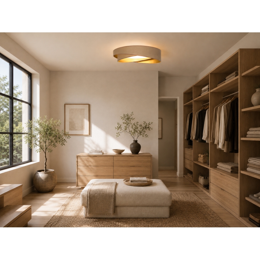 BRILAGI - Dimbare plafondlamp VELVET TWIST LED/36W/230V 3000-6000K Ø 65 cm Wi-Fi Tuya Beacon wit/goud + afstandsbediening